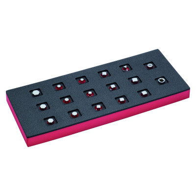 Jeu de douilles mixtes pour vidange, module mousse 1/3 Fit&Go - 17 pcs - Bahco | FF1E5009