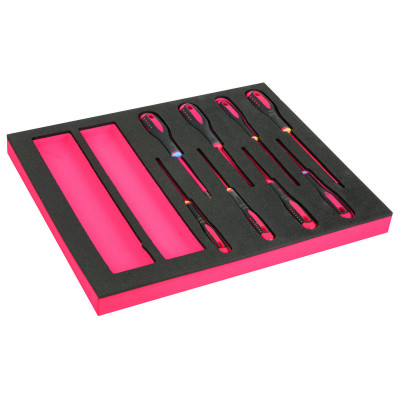 Jeu de tournevis vis à fente/Phillips/Pozidriv isolé, module mousse 2/3 Fit&Go - 8 pcs - Bahco | FF1F1006