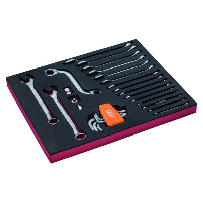 Jeu de clés mixtes, module mousse 2/3 Fit&Go - 30 pcs - Bahco | FF1F3003