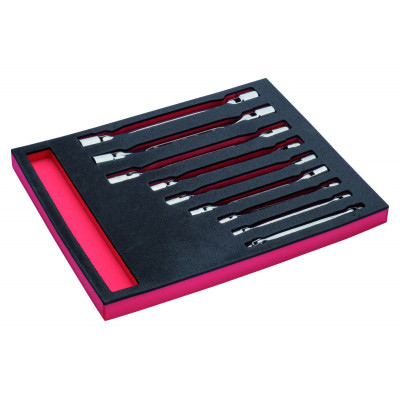 Jeu de clés à douille doubles, module mousse 2/3 Fit&Go - 9 pcs - Bahco | FF1F3008
