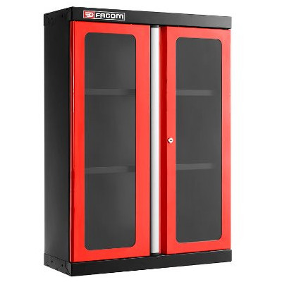 JLS3 MEUBLE HAUT SIMPLE A 2 PORTES VITREES ROUGE - JETline - Facom France | JLS3-MHSPV