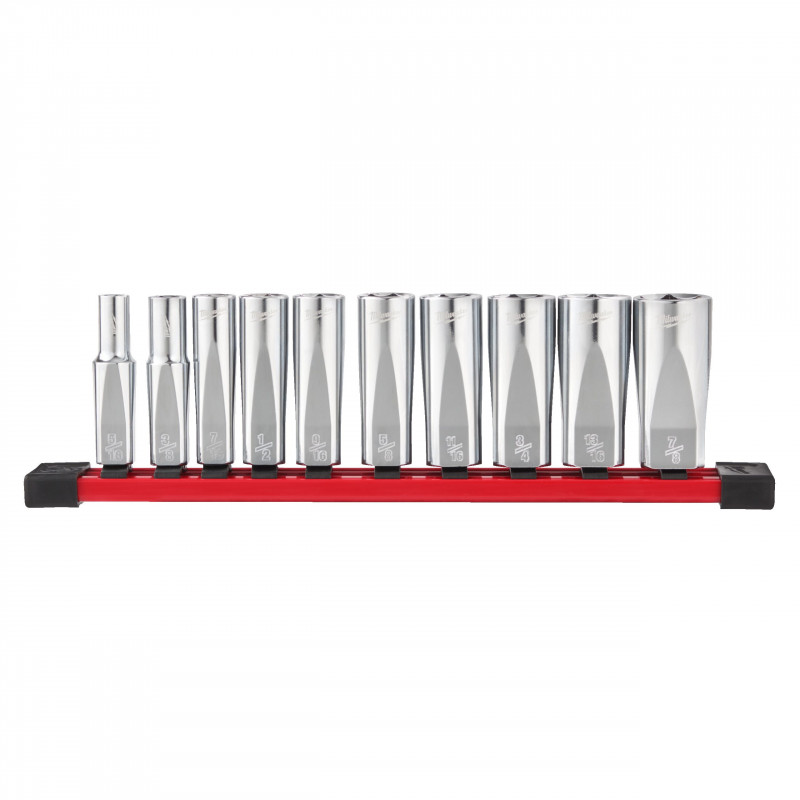 SET DOUILLE 6 PANS LONGUE 3/8" IMPERIAL 10PC - Blister - Milwaukee | 4932492510
