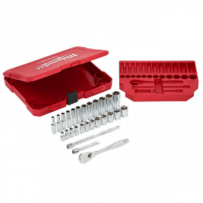COFFRET 32PCS PACKOUT CLÉ ET DOUILLE À CLIQUET 3/8" - carton - Milwaukee | 4932478813