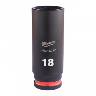 DOUILLE SHOCKWAVE 3/8" HEX LONGUE 18 MM - Clip brochable - Milwaukee | 4932480292