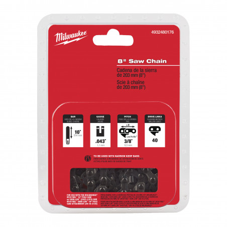 Chaîne 20.3 cm pour élagueuse M18 FHS20 - Blister - Milwaukee | 4932480176