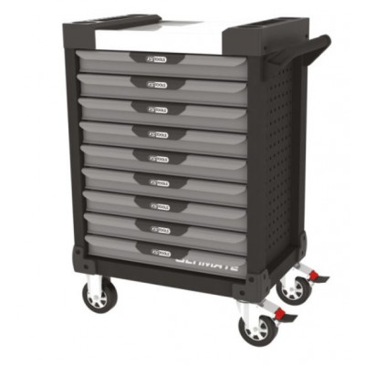 Servante grise et noire Pearl Line - 9 tiroirs - L 678 x l 459 x H 859 mm - KSTOOLS | 816.0009