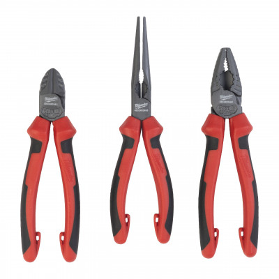 SET DE 3 PINCES (UNIVERSELLE, COUPANTE, BEC LONG) - Clip brochable - Milwaukee | 4932492773