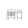 Servante d'atelier hauteur basse 26", 7 tiroirs - Bahco | 1470K7LH