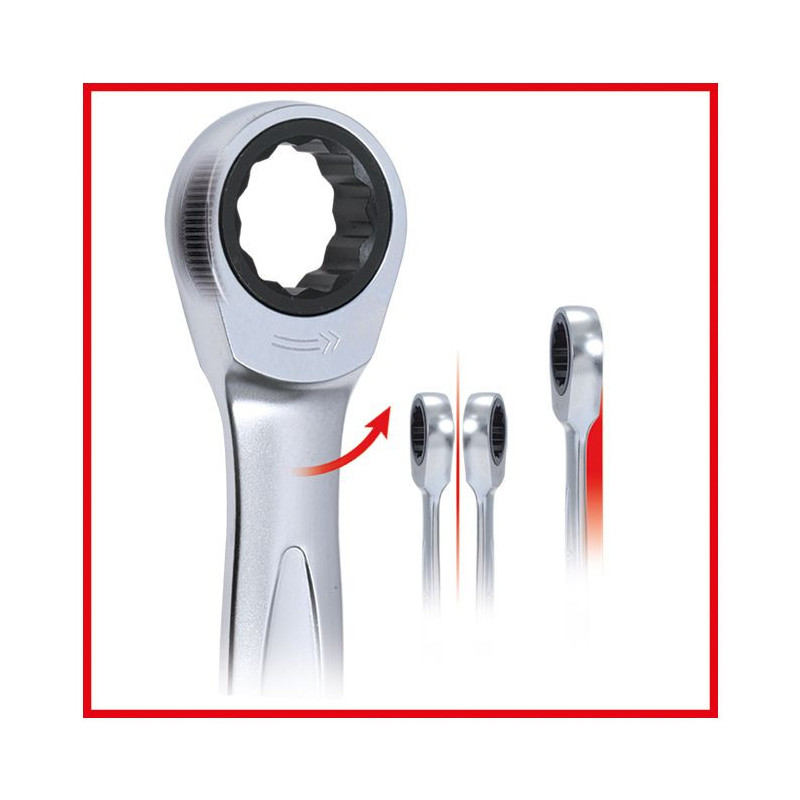 Clé polygonale à cliquet GEARplus®, 12x13 mm - KSTools | 503.4504