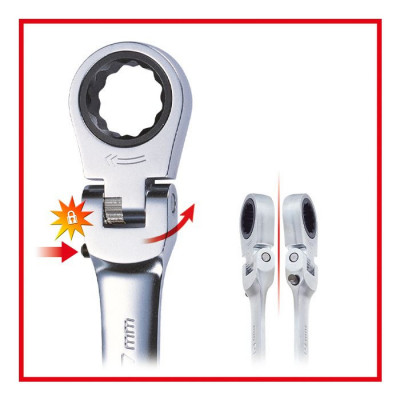 Clé mixte à cliquet à tête inclinable à verrouillage GEARplus®, 10 mm - KSTools | 503.4810