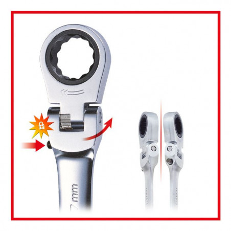 Clé mixte à cliquet à tête inclinable à verrouillage GEARplus®, 13 mm - KSTools | 503.4813