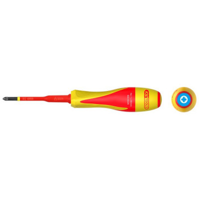Tournevis POZIDRIV® bi-matière isolé 1000V, PZ1 pour borniers électriques - KSTools | 922.6226