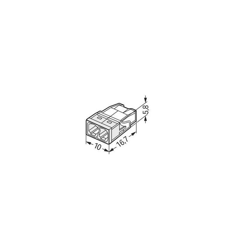 Borne WAGO 2273 - 2 x 0,5 à 2,5mm² Transp. / Blanc - Wago | 2273-202