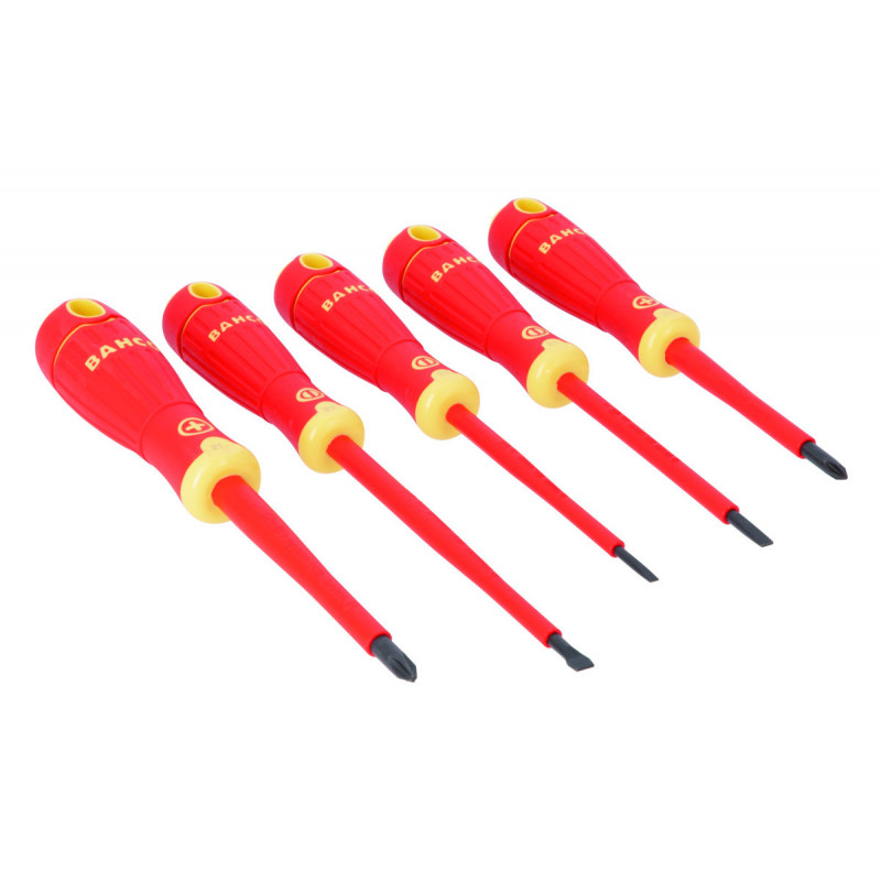 Tournevis BahcoFIT isolé VDE pour vis à fente et Phillips avec manche multi-composants - 5 pcs Bahco | B220.005
