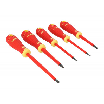 Tournevis BahcoFIT isolé VDE pour vis à fente et Pozidriv avec manche multi-composants - 5 pcs Bahco | B220.015