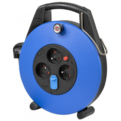 Enrouleur de câble Confort-Line CL-X USB 10m H05VV-F 3G1,0 noir/bleu - Brennenstuhl | 1102731600