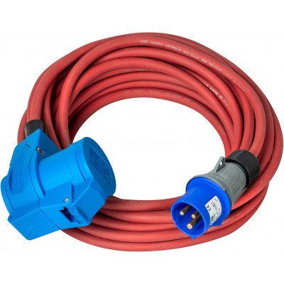 Rallonge électrique SOLUTIONS OUTDOOR IP44 15m H07RN-F 3G1,5 rouge, double prise - Brennenstuhl | 1133011