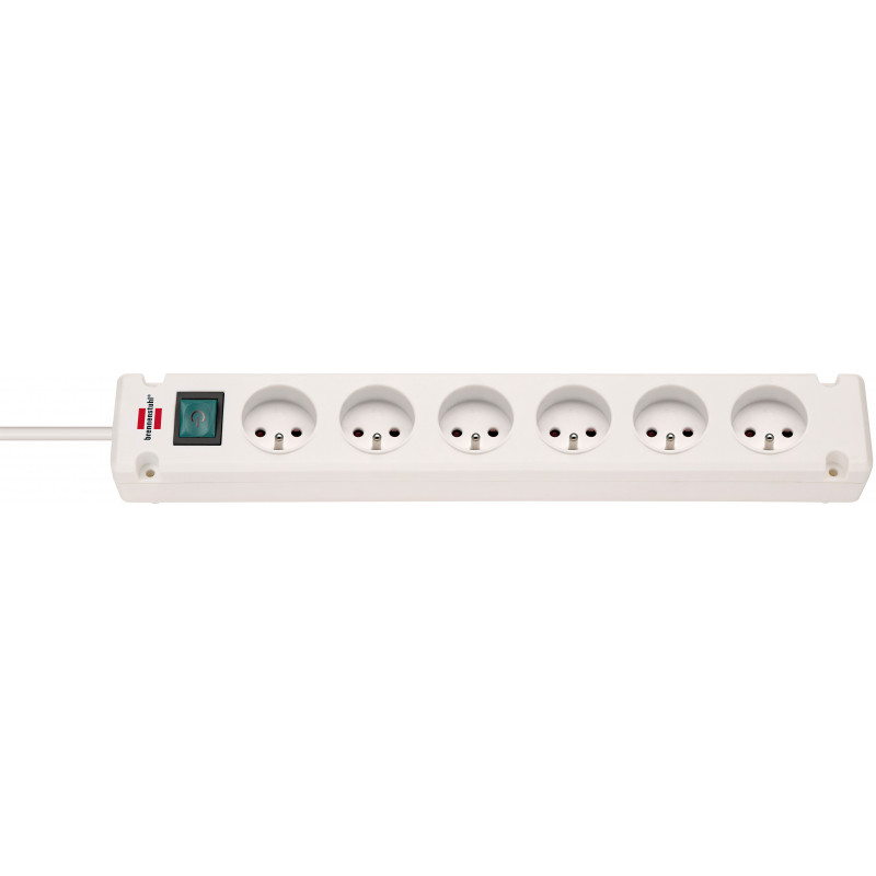 Multiprise Bremounta 6 prises avec interrupteur, blanche, 3m H05VV-F 3G1,5 - Brennenstuhl | 1150651326