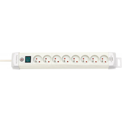 Multiprise Premium Plus 8 prises avec interrupteur, blanche, 3m H05VV-F 3G1,5 - Brennenstuhl | 1156221068