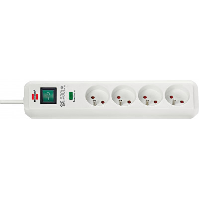 Multiprise Eco-Line 4 prises avec parasurtenseur 13500A, blanc, 1,4m H05VV-F 3G1 - Brennenstuhl | 1159721