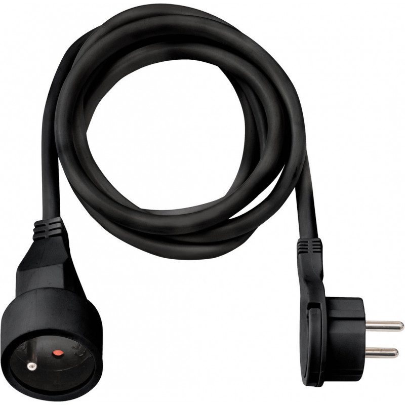 Rallonge électrique avec fiche plate, noire, 5m H05VV-F 3G1,5 - Brennenstuhl | 1161821015