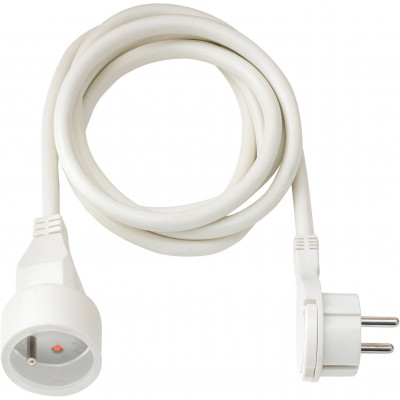 Rallonge électrique avec fiche plate, blanche, 5m H05VV-F 3G1,5 - Brennenstuhl | 1161821025