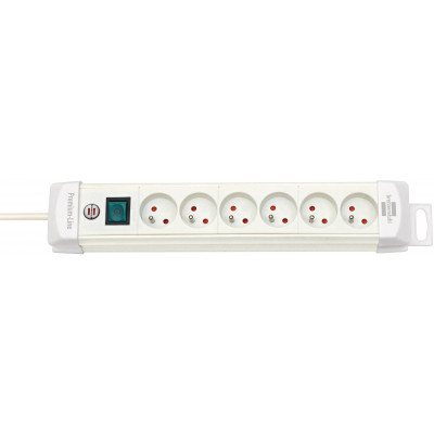 Multiprise Premium Plus 6 prises avec interrupteur, blanche, 3m H05VV-F 3G1,5 - Brennenstuhl | 1390221066