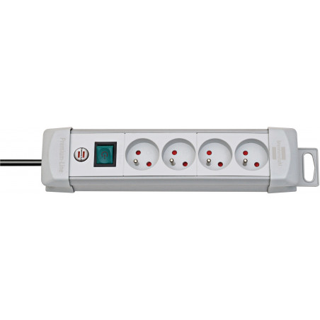 Multiprise Premium Plus 4 prises avec interrupteur, grise, 1,8m H05VV-F 3G1,5 - Brennenstuhl | 1390551064