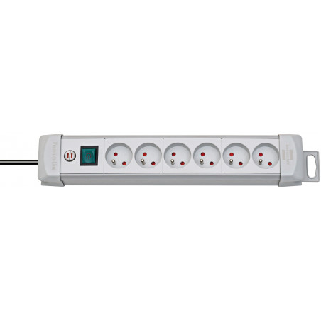 Multiprise Premium Plus 6 prises avec interrupteur, grise, 3m H05VV-F 3G1,5 - Brennenstuhl | 1390551066