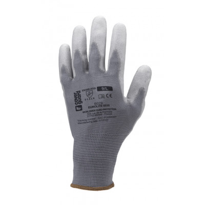 Gants EUROLITE 6030 polyester gris J13 paume enduite PU gris *CAR* - COVERGUARD | MOP6030