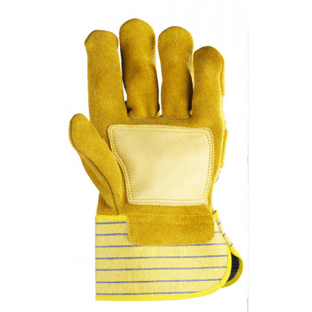 Gants docker croûte vachette jaune, paume renfort fleur +CAR - COVERGUARD | MOP153