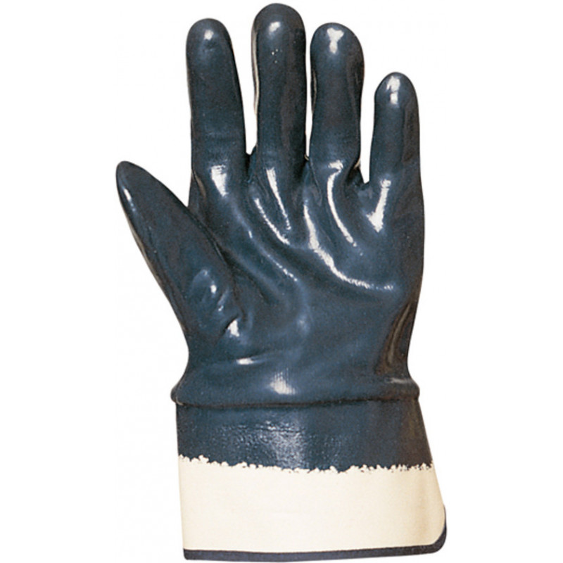 Gants EUROSTRONG 9650, coton main enduite nitrile bleu, poignet sécurité sup. - COVERGUARD | MO9650