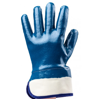 Gants EUROSTRONG 9620, coton main enduite nitrile bleu, poignet sécurité - COVERGUARD | MO9620
