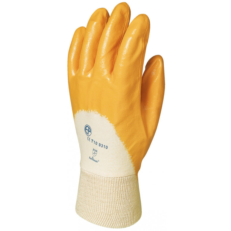Gants EUROSTRONG 9310 coton enduit 3/4 nitrile jaune sup. - COVERGUARD | MO9310