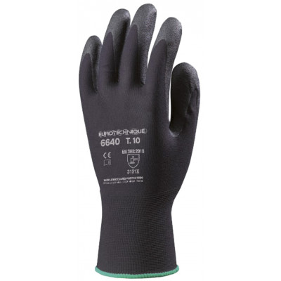 Gants EUROLITE 6640, nylon noir, paume enduite mousse PVC noir - COVERGUARD | MO6640