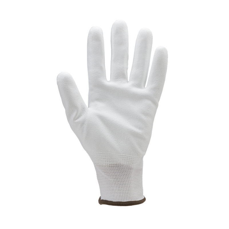 Gants EUROLITE 6020 polyester blanc J13 paume enduite PU blanc - COVERGUARD | MO6020