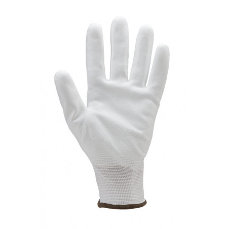 Gants EUROLITE 6020 polyester blanc J13 paume enduite PU blanc - COVERGUARD | MO6020