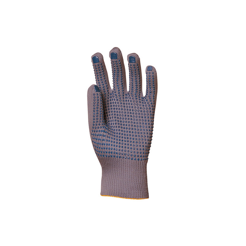 Gants EUROSTRONG 4380, polyamide gris, jauge 13, picots PVC bleu paume, Poignet tricot - COVERGUARD | MO4380