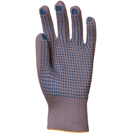 Gants EUROSTRONG 4380, polyamide gris, jauge 13, picots PVC bleu paume, Poignet tricot - COVERGUARD | MO4380