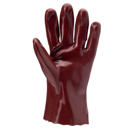 Gants EUROCHEM 3510, coton, enduit PVC rouge, Longueur 27cm - COVERGUARD | MO3510