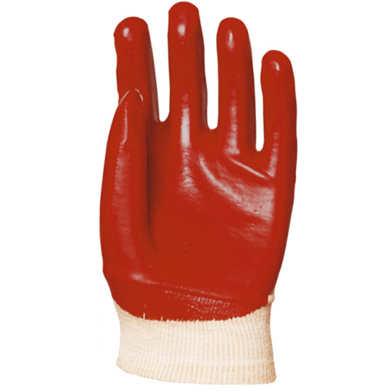 Gants EUROSTRONG 3420 PVC rouge dos aéré standard, - COVERGUARD | MO3420