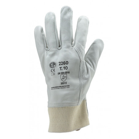 Gants maîtrise EUROSTRONG 2260 fleur vachette, poignet tricot, protège artère - COVERGUARD | MO2260