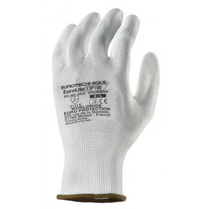 Gants EUROLITE 13P100 polyester blanc J13 paume enduite PU blanc - COVERGUARD | 1PUBW
