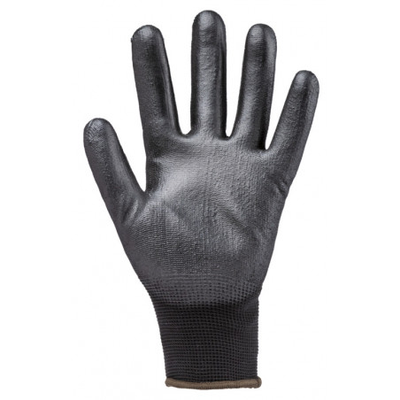 Gants EUROLITE 13P110 polyester noir J13 paume enduite PU noir - COVERGUARD | 1PUBB