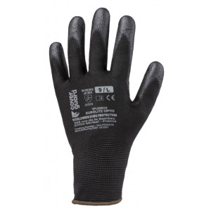 Gants EUROLITE 13P110 polyester noir J13 paume enduite PU noir - COVERGUARD | 1PUBB