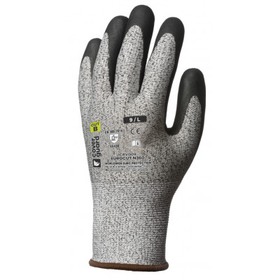 Gants EUROCUT N360 cut B. HPPE J13 paume enduite nitrile noir - COVERGUARD | 1CRVG