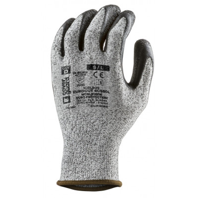 Gants EUROCUT SC580L cut D. HPPE J13 paume enduite latex noir - COVERGUARD | 1CRLB