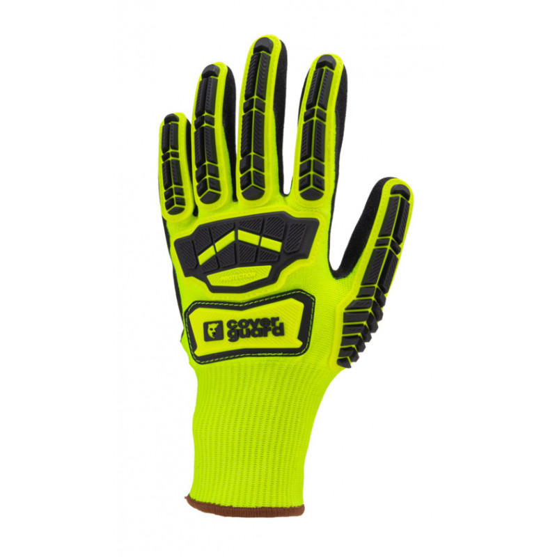 Gants EUROCUT IMPACT 100 jaune CUT C double enduit paume nitrile noir + TPR - COVERGUARD | 1CHIC60