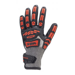 Gants EUROCUT IMPACT 200 rouge CUT D double enduit 3/4 nitrile noir + TPR - COVERGUARD | 1CHIC30