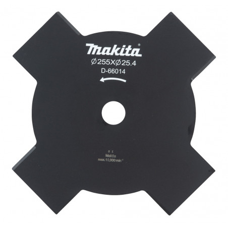 Lame pour Débroussailleuse 4 dents Ø 255mm, Alésage 25,4mm, Makita | D-66014